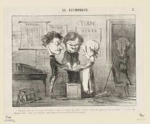 Comment, voilà mes clercs…, Blatt 2 der Folge "La Fluidomanie", in: "Le Charivari", Paris 1853