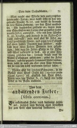 Von dem anhaltenden Fieber, (febris continua.)