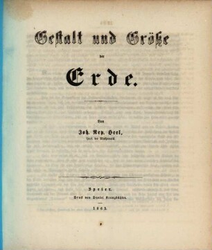 Gestalt und Größe der Erde