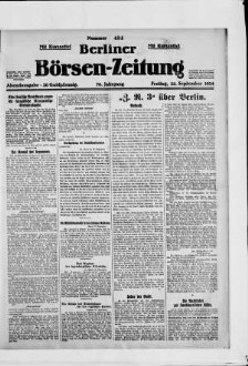 Berliner Börsen-Zeitung, Abendausgabe