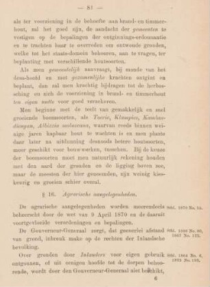 § 16. Agrarische aangelegenheden