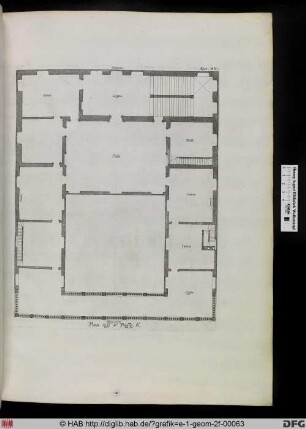 Pianta terza del Palazzo. K.