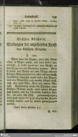 Sechster Abschnitt. Wirkungen der anziehenden Kraft bey flüssigen Körpern