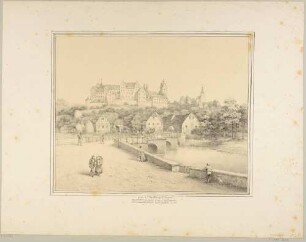 Das Renaissanceschloss in Colditz oberhalb der Zwickauer Mulde in Mittelsachsen, Blick aus westlicher Richtung