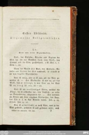 Erster Abschnitt. Allgemeine Religionslehre.