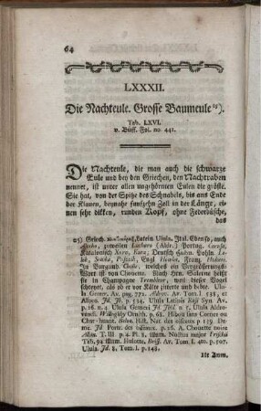 LXXXII. Die Nachteule. Grosse Baumeule 25).