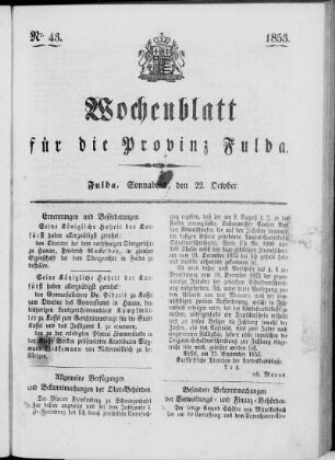 Nr. 43, Ausgabe vom 22. Oktober 1853