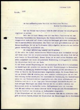 G. Karo an DAI Zentrale