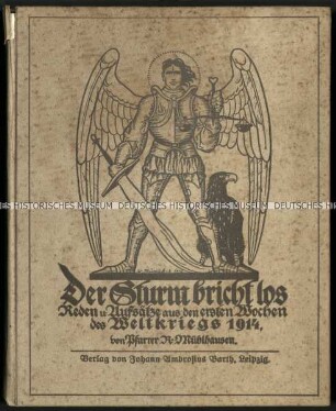 Anthologie mit Texten von Pfarrer R. Mühlhausen zum Ersten Weltkrieg