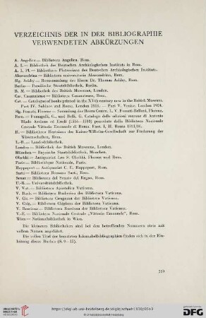 Verzeichnis der in der Bibliographie verwendeten Abkürzungen