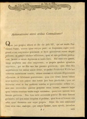 Aestumatissimi omnis ordinis Commilitones!