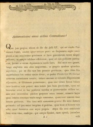 Aestumatissimi omnis ordinis Commilitones!