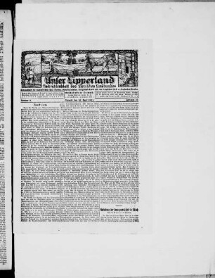Unser Lipperland : landwirtschaftliche Zeitung für Lippe : Vereinsblatt der landwirtschaftlichen Vereine, Genossenschaften, Tierzuchtverbände und des lippischen Obst- u. Gartenbau-Vereins