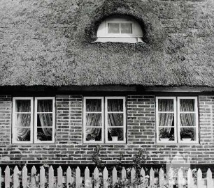Dänemark. Fischerhaus in Mordley auf der Insel Fanö (Reed gedeckt)