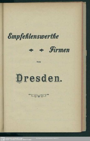 Anzeigen : Empfehlenswerte Firmen von Dresden