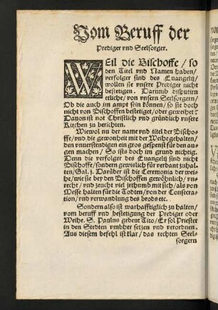 CLXXXVIII v-CXCI r, Vom Beruff der Prediger und Seelsorger
