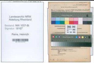 Entnazifizierung Heinrich Peine , geb. 30.06.1911 (Zollassistent)