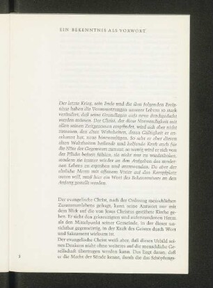 Ein Bekenntnis als Vorwort