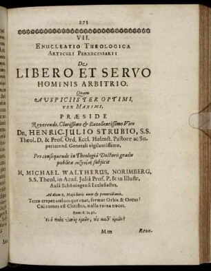 VII. Enucleatio Theologica Articuli Pernecessarii [...]
