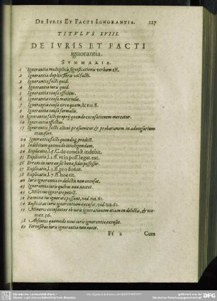 Titulus XVIII. De Iuris Et Facti ignorantia