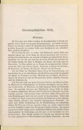 Literaturgeschichtlicher Abriß