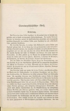 Literaturgeschichtlicher Abriß