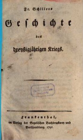 Geschichte des dreißigjährigen Krieges, 1