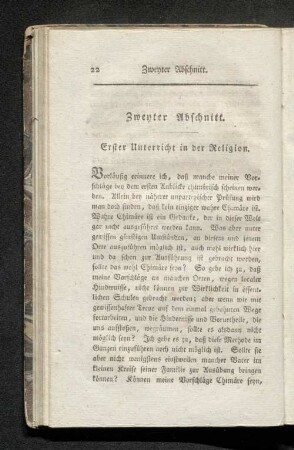 Zweyter Abschnitt. Erster Unterricht in der Religion.