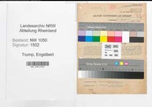 Entnazifizierung Engelbert Trump , geb. 22.10.1905 ()