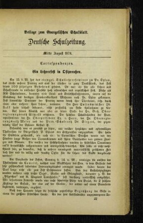 ¬Ein¬ Lehrerfest in Ostpreußen