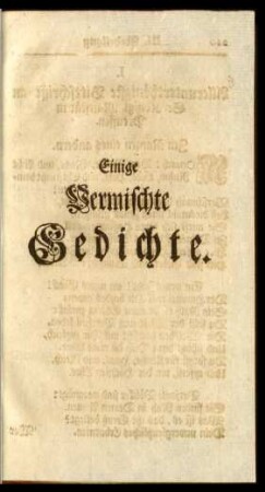 [III.] Einige Vermischte Gedichte