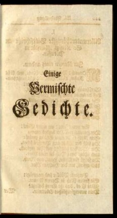 [III.] Einige Vermischte Gedichte