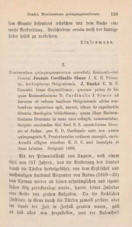 159-162 [Rezension] Dankó, József Karóly, Monimentum quinquagenariorum