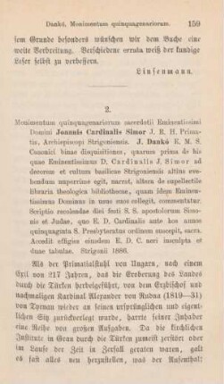 159-162 [Rezension] Dankó, József Karóly, Monimentum quinquagenariorum