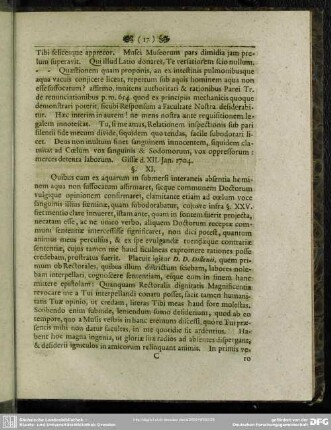 §. XI. Alia epistola consultatoria