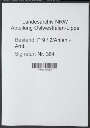 Sterberegister Standesamt Ahlen-Amt