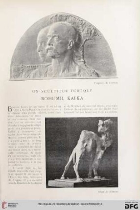 Un sculpteur tchèque : Bohumil Kafka