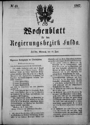 Nr. 49, Ausgabe vom 19. Juni 1867