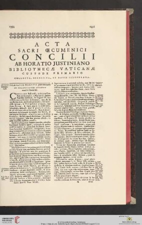 Præfatio Horatii Justiniani in collectionem actorum concilii Florentini