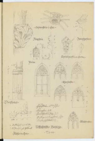 Dorfkirche, Marburg-Wehrshausen: Details (aus: Skizzen- und Fotoalbum 2)