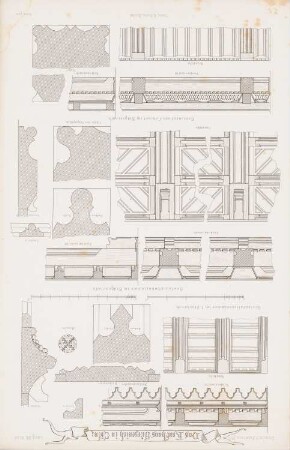 Kaufhaus Gürzenich, Köln: Details (aus: Atlas zur Zeitschrift für Bauwesen, hrsg. v. G. Erbkam, Jg. 13, 1863)