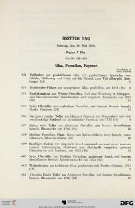 Glas, Porzellan, Fayence (Nr. 432-490)