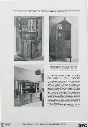 Kunstgewerbe-Ausstellung der "New Gallery" Londons