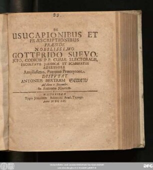 De Usucapionibus Et Praescriptionibus