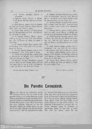 Die Parochie Lorenzkirch