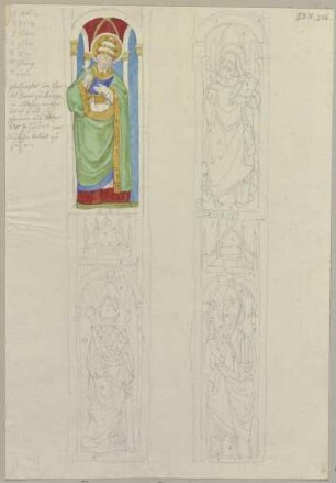 Detailansicht des Chorfensters im Dom von Arezzo, vermutlich eine deutsche Arbeit aus dem 15. Jahrhundert