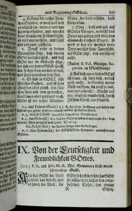 IX. Von der Leutseligkeit und Freundlichkeit Gottes