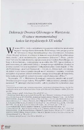 69: Dekoracje Dworca Głównego w Warszawie : o sztuce monumentalnej końca lat trzydziestych XX wieku =