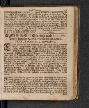Epistel am zwölfften Sonntage nach Trinitatis.