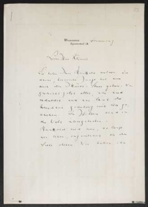 Brief von Gerhart Hauptmann an Fritz Klimsch